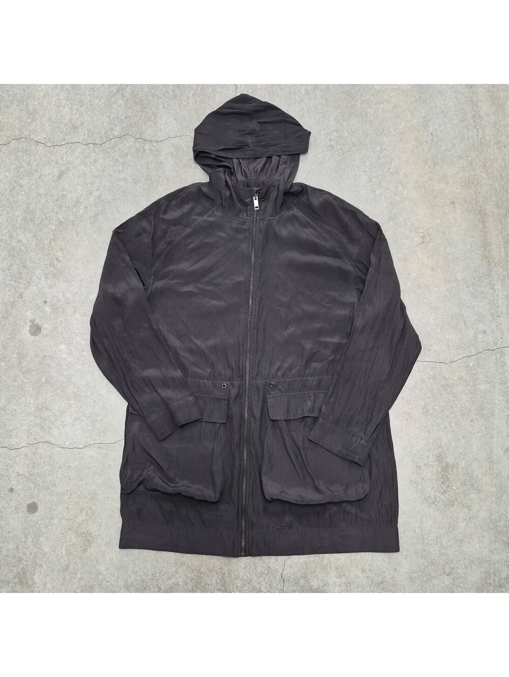 Carbon 38 Black Lightweight Hooded Utility Jacket